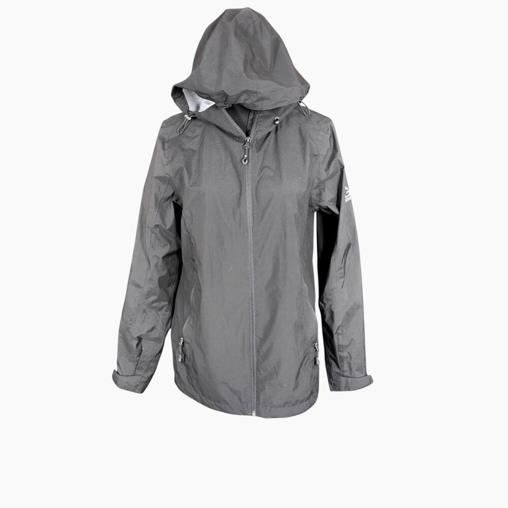 GERRY G Hooded Windbreaker Jacket Black Gray Size M Unisex - Picture 3 of 7